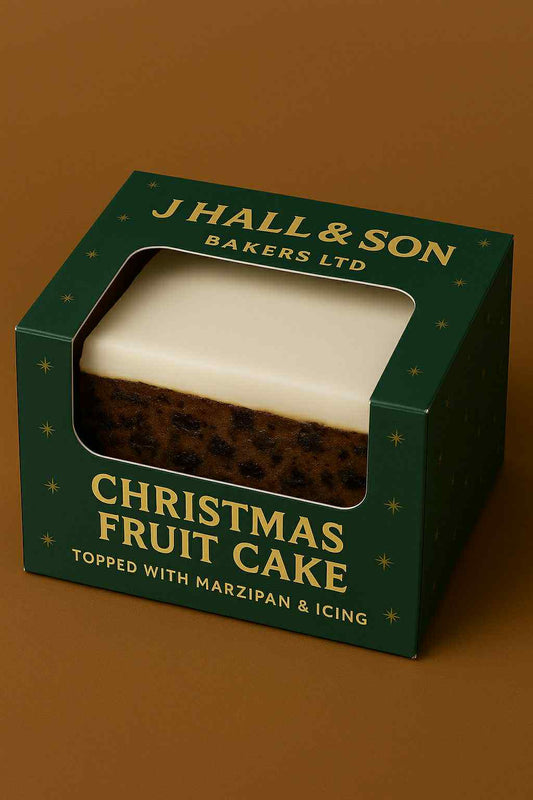 Christmas Fruit Slab Cake- In a J Hall & Son Bakers Gift Box