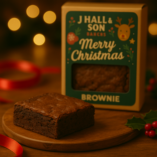 Festive Brownie Box- In a J Hall & Son Bakers Gift Box
